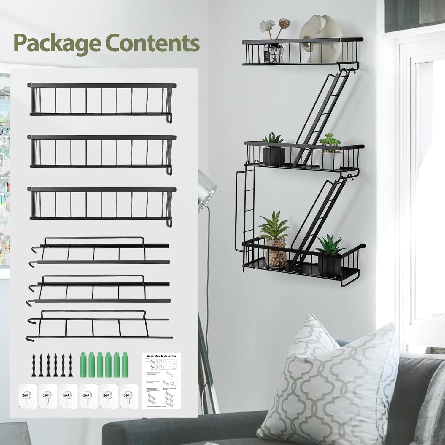 fire-escape-wall-shelf-new-york-decorative-ladder-shelf-wall-art-floating-shelf-black-metal-shelves-for-bedroom-home-office-storage-and-display-3-tier