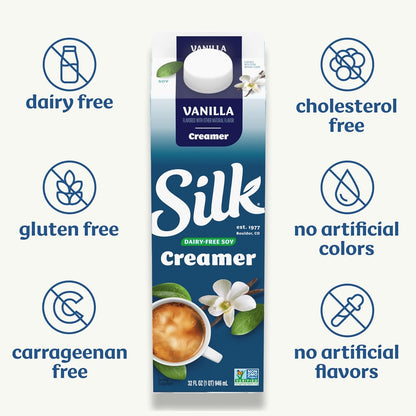 Soy Creamer, Vanilla, Smooth, Lusciously Creamy Dairy Free and Gluten Free Creamer from the No. 1 Brand of Plant Based Creamers, 32 FL OZ Carton4