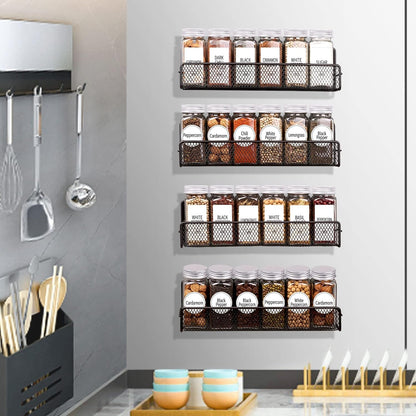 4 Pack Magnetic Spice Rack for Refrigerator, 24 Spice Jars, Labels6