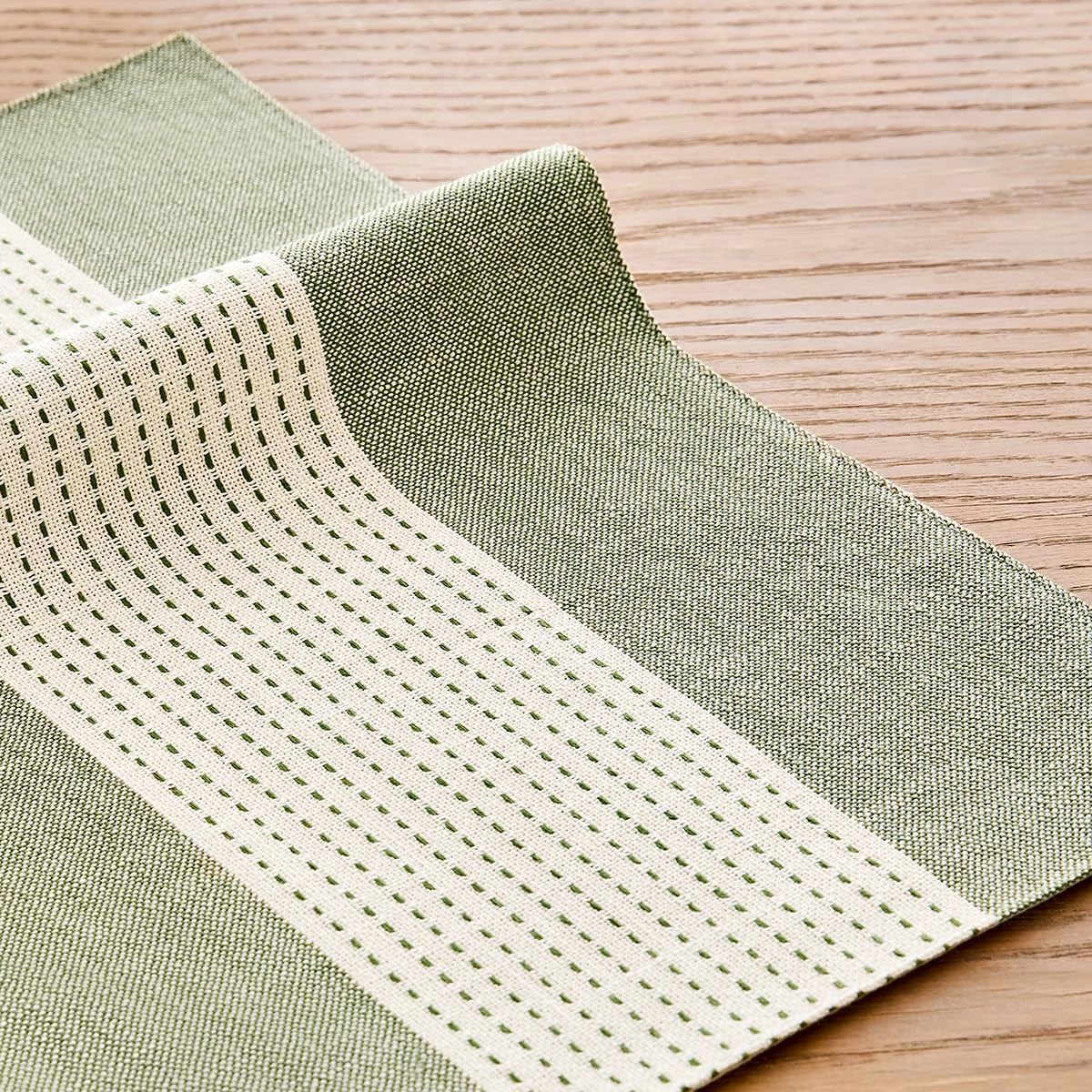 linen-placemats-12-x-18-inch-set-of-4-placemats-farmhouse-macrame-place-mats-for-kitchen-table-and-heat-resistant-hemstitch-sage-green-4pcs