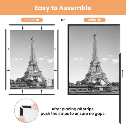 11X17 Poster Frame, Easy Slide-In Assembly, Black, 3 Pack3