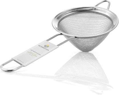 304 Stainless Steel Fine Mesh Strainer, Sieve Sifter for Tea, Food | 3.3'' Kitchen Small Strainer Fine Mesh, Sieve Filter for Tea, Fruits, Juicing, Drinks, Coffee, Cone Cocktail Bar Strainer1