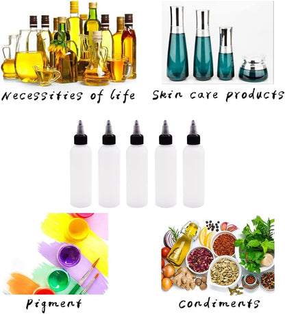 20 Pack 4Oz Boston Squeeze Bottles,Clear Dispensing Bottles with Twist Top Cap,Plastic Squeeze Bottle for Crafts,Kitchen,Household5