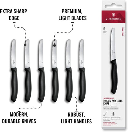 Victorinox Swiss Classic Tomato and Table Knife Set Serrated Blade, Black5
