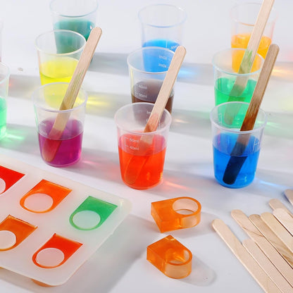 Resin Mixing Cups and Sticks, 110 Packs Epoxy Measuring Cups Kit - 60PCS 100Ml Disposable Graduated Cups, 50PCS Wooden Stir Sticks for Mixing Paint, Stain, Epoxy, Resin5