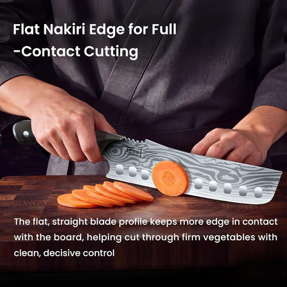 Nakiri Knife, 7.2 Inch Japanese Inspired Vegetable Chef Knife2
