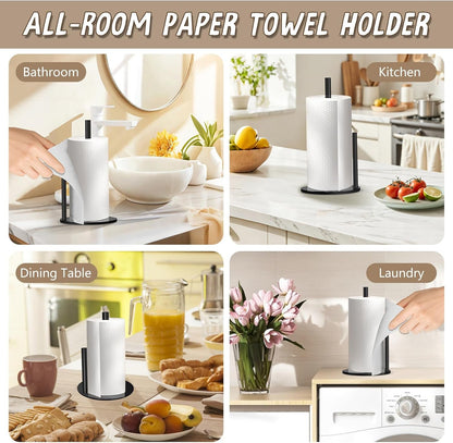 Black Paper Towel Holder, Countertop Paper Towel Holder with Weighted Base2