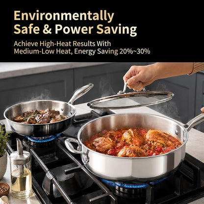 11-Piece 5-Ply Stainless Steel Cookware Set, Pots and Pans6