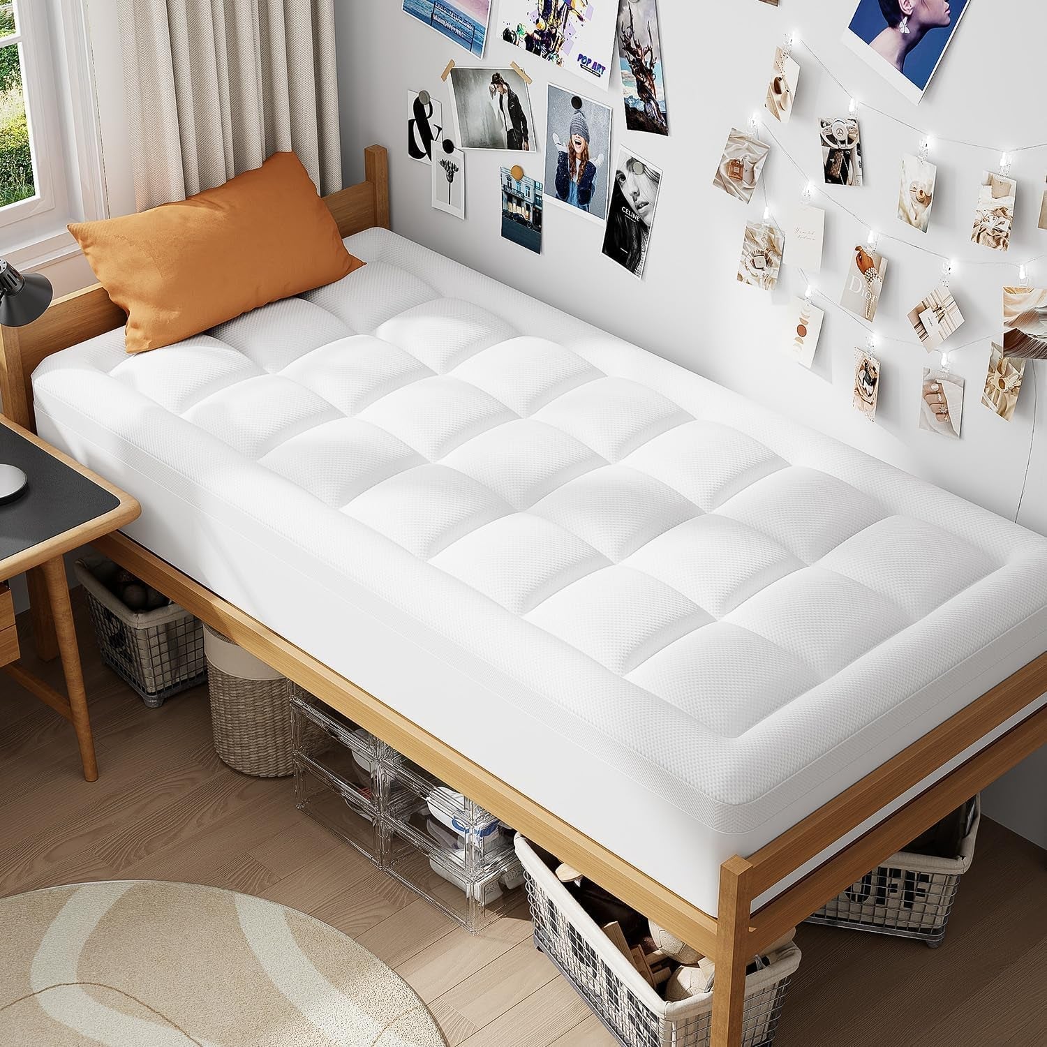 twin-xl-college-dorm-essentials-3-inch-memory-foam-mattress-topper-dual-layer-design-2-inch-cooling-gel-foam-and-1-inch-soft-pillow-top-bed-pad-back-to-school-comfortable-support