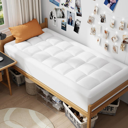 Twin XL College Dorm Essentials 3 Inch Memory Foam Mattress Topper | Dual Layer Design, 2 Inch Cooling Gel Foam and 1 Inch Soft Pillow Top Bed Pad, Back to School, Comfortable Support9
