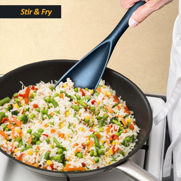 Silicone Cooking Spoon Spatula for Non-Stick Cookware,12.6" Black6
