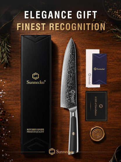 8 Inch Japanese Damascus Chef Knife - Ultra Sharp VG10 Steel3
