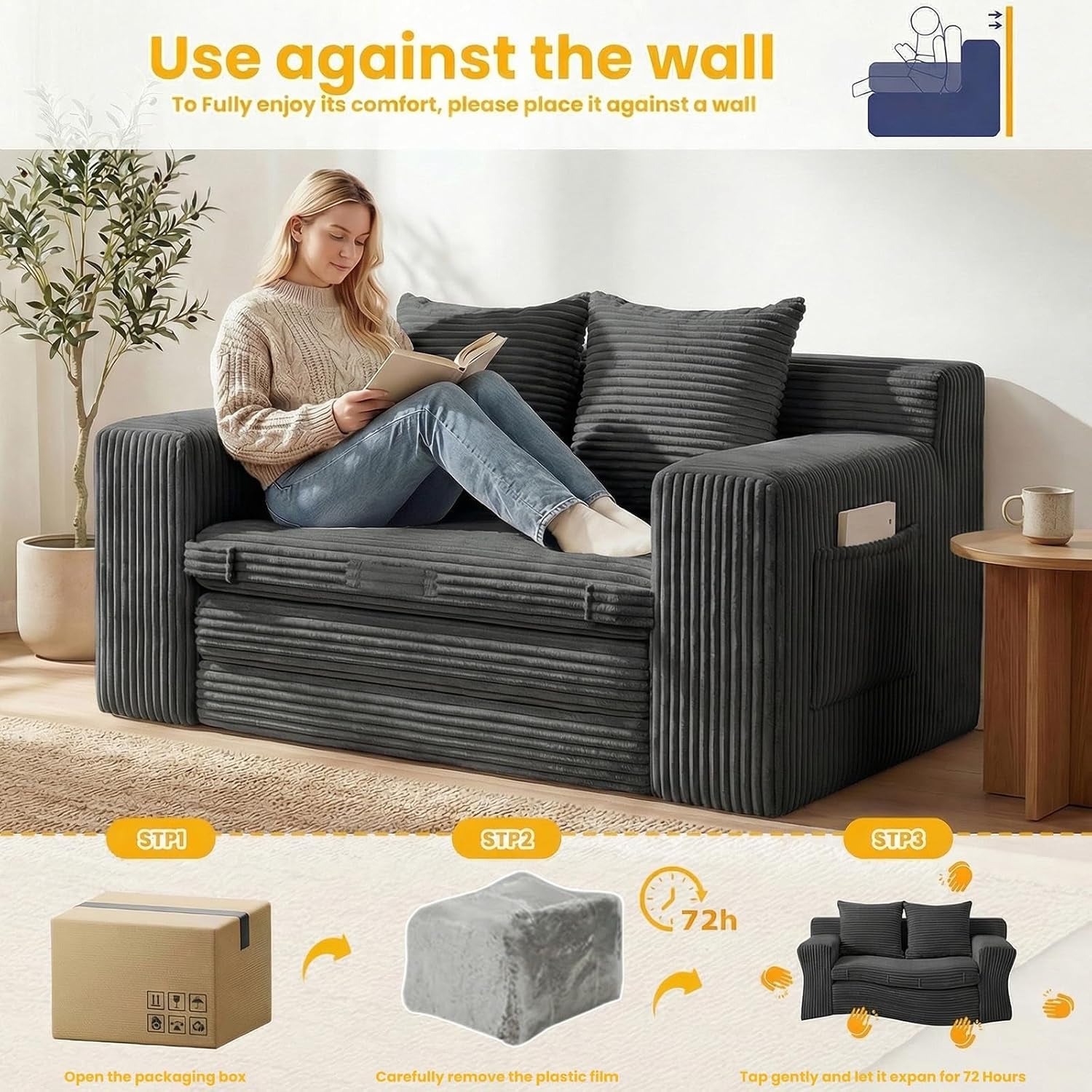boneless-couch-boneless-loveseat-sleeper-sofa-bed-3-in-1-convertible-couch-bed-with-side-pockets-handle-pull-out-corduroy-futon-for-small-space-living-room-bedroom-2-pillows-included-no-assembly