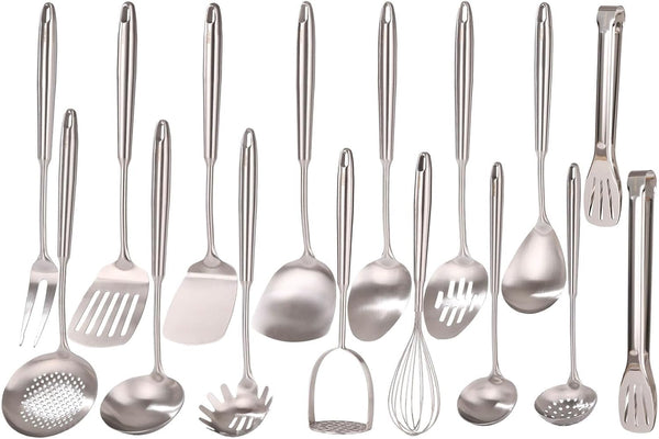 18/10 Stainless Steel Cooking Utensils Set - 16 PCS All Metal Utensils1