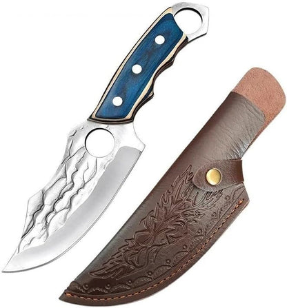 Meat Cleaver,Cleaver Knife 5 Inch Hand Forged Heavy Knife Slicing Fish Meat Cleaver Knife Wood Handle Butcher Boning Knife with Finger Hole Chef Knives Kitchen, LAMAJIGA58441