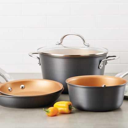Curry Kitchenware  Curry Home Collection Hard Anodized Nonstick Cookware Pots and Pans Set, 9 Piece, Charcoal Gray6