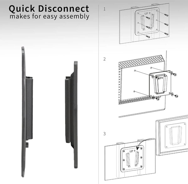 VIVO Black RV TV Mount for Screens up to 43 Inches, Mount-Vwrv1 | Anti-Rust Quick Release Plastic Polymer Mount, Low Profile Wall Bracket for Camping, VESA 100X100Mm, Holds 30 Lbs5