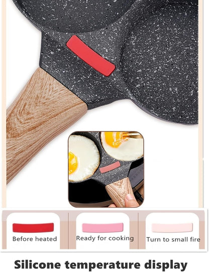 Egg Pan with Lid 4-Cup Nonstick, and Healthy Granite Egg Frying Pan, Versatile Breakfast Skillet for Eggs, Pancakes, Plett, Crepes, Compatible with Gas Stove and Induction Cooktop4