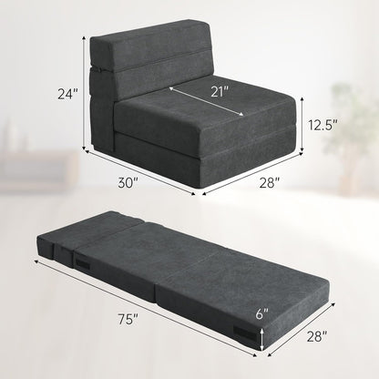 Foling Sofa Bed Convertible Sleeper Chair, Fold Out Chair Bed with Pillow2