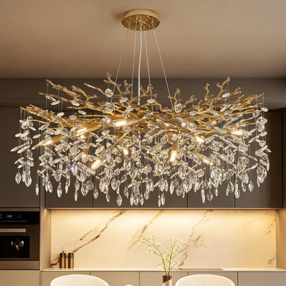 Modern Tree Branch Crystal Chandelier Luxury Gold Crystal Pendant Lighting 40" Contemporary 14-Light Chandeliers for Dining Room Kitchen Bedroom Living Room1