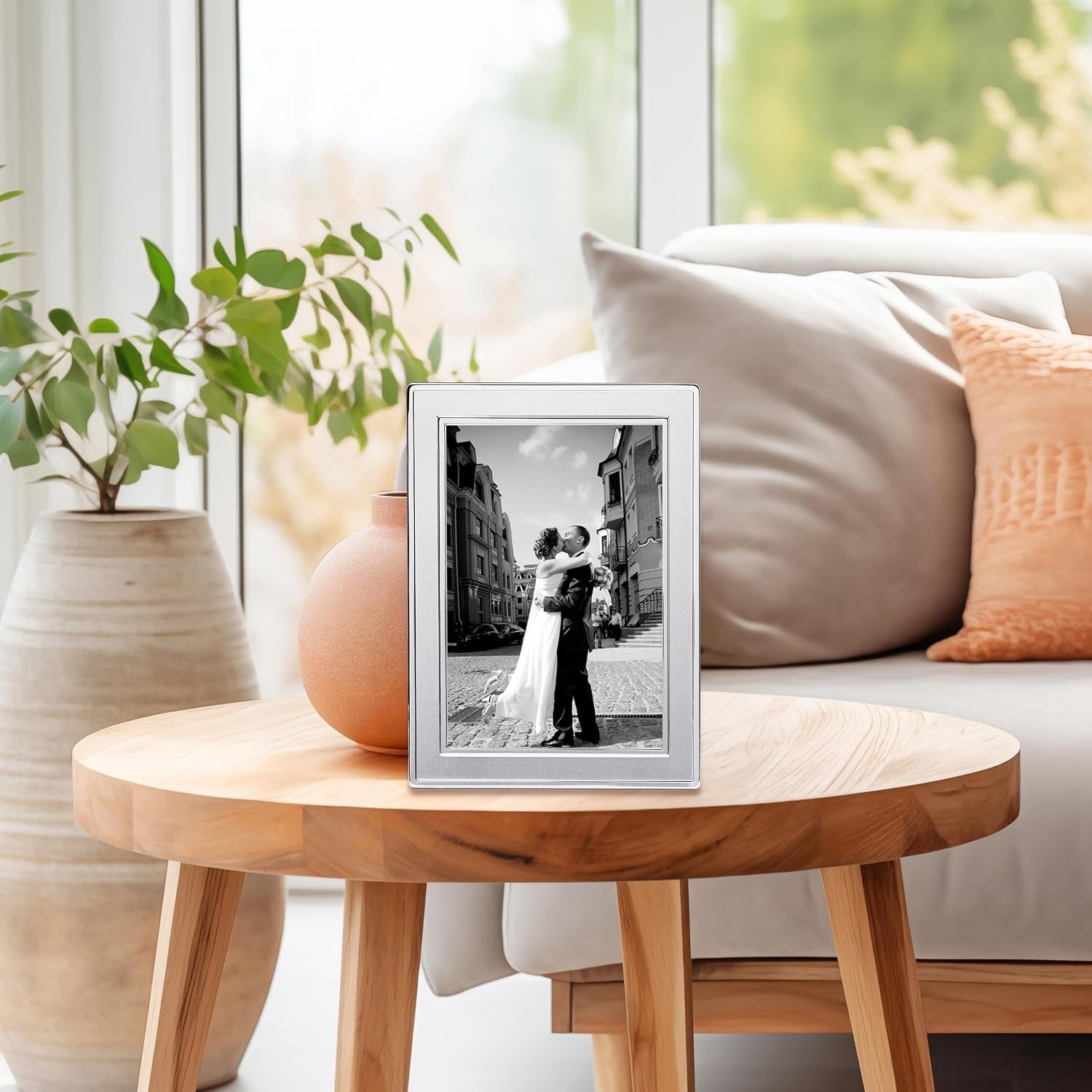 double-border-plain-silver-picture-frame-tarnish-resistant-finish-perfect-photo-frame-for-any-end-table-credenza-shelf-or-nightstand-silver-5x7