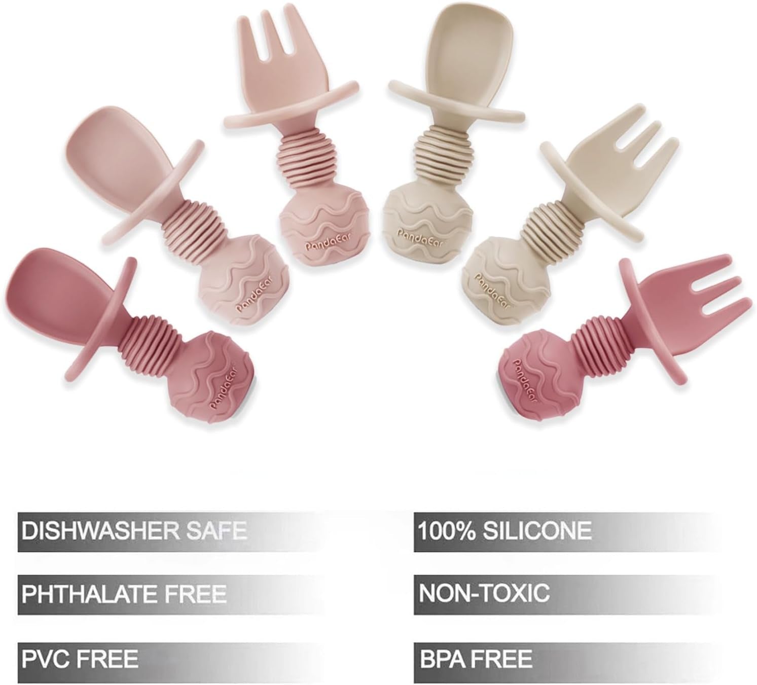 6-pack-silicone-baby-spoons-and-fork-feeding-set-anti-choke-first-self-feeding-utensils-for-baby-led-weaning-ages-3-months-pink