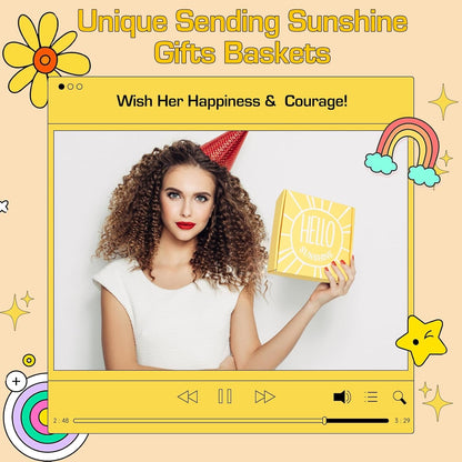Gift Baskets for Women, 10Pcs Unique Birthday Gifts for Women, Best Friend Birthday Christmas Gift, Get Well Soon Gift Basket Sending Sunshine Cheer up Box for Sister Friendship - BRIGHTEN up HER DAY2