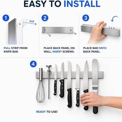16 Inch Stainless Steel Magnetic Knife Bar with Multi-Purpose Functionality as a Knife Holder, Knife Strip, Magnetic Tool Organizer, Art Supply Organizer & Home Organizer6