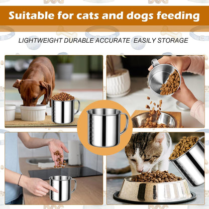 2 Pcs Dog Food Scoop 1.5 Cup,304 Stainless Steel Measuring Cups,1.5 Cup Measuring Scoop for Dogs, Cats, Birds & Rabbits6