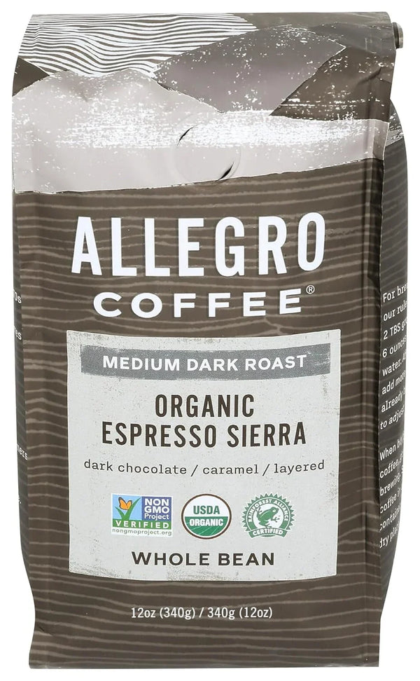 Coffee Organic Espresso Sierra Whole Bean Coffee, 12 Oz1