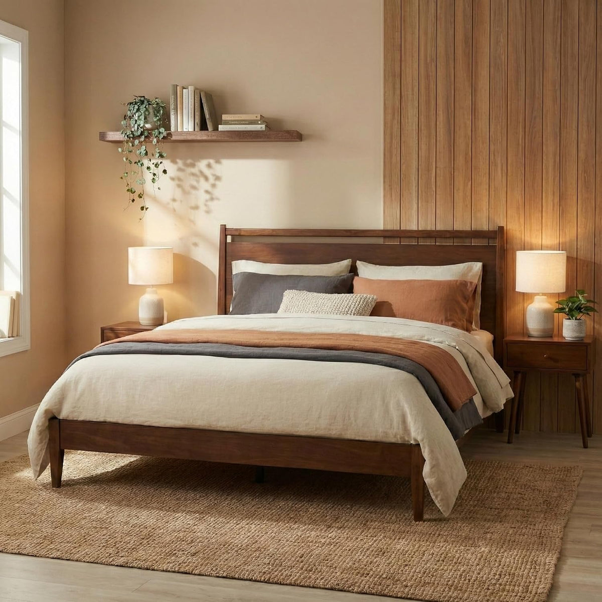adept-wooden-bed-frame-with-headboard-crafted-from-walnut-rubber-wood-with-silent-slats-and-wood-central-supports-1000-lb-capacity-effortless-assembly-queen-dark-walnut