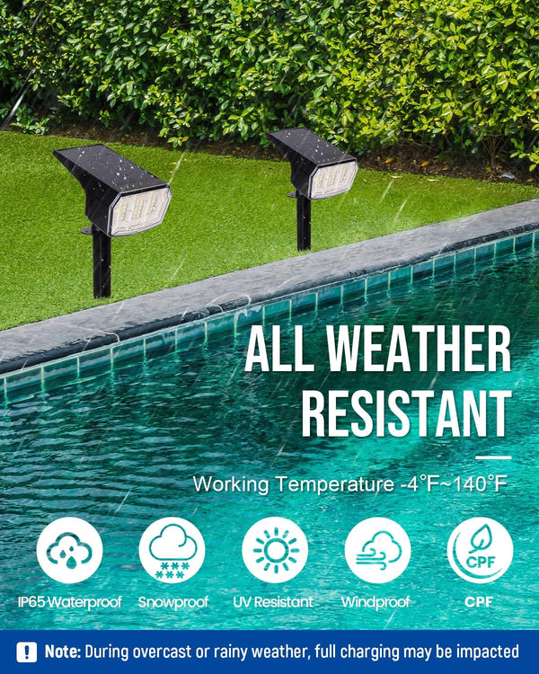 Solar Spot Lights Outdoor Waterproof, 4 Packs, Cool White6