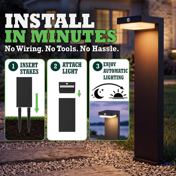 Premium Solar Pathway Lights Outdoor, Motion Sensor, 2 Modes, 4Pk6
