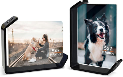 5X7 Picture Frames, 2-Pack Color Acrylic Photo Frames, Double-Sided Floating Stand with Horizontal and Vertical Orientation, Ideal Gift for Men and Women, Black1