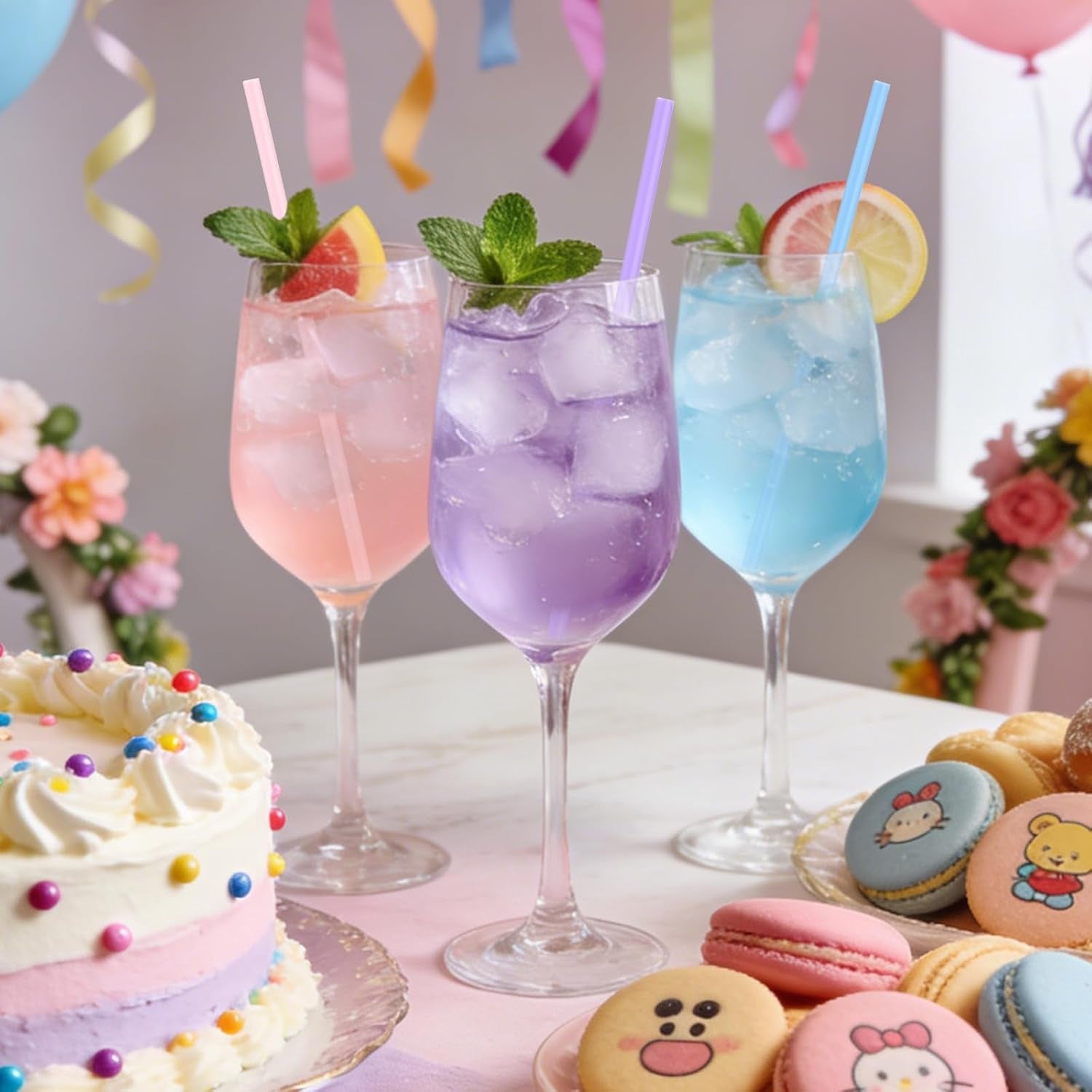 individually-wrapped-100pcs-disposable-plastic-drinking-straws-8-26-long-and-0-24-diameter-colorful-cute-straws-for-juice-coffee-milk-cocktail-bachelorette-birthday-party-bridal-baby-shower