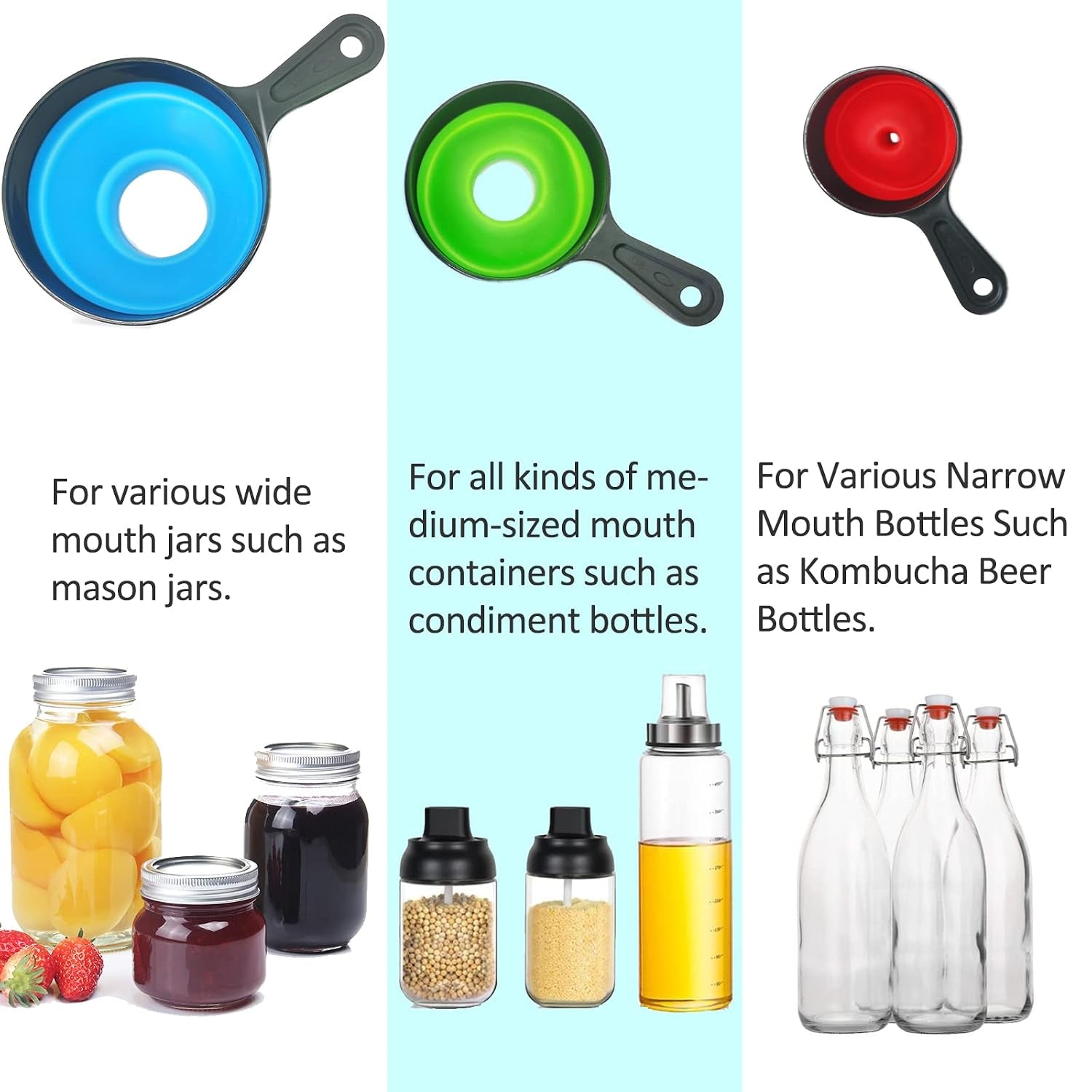 canning-funnel-with-strainer-wide-mouth-food-funnels-for-kitchen-use-mason-jars-canning-supplies-kit-tools-funnels-for-filling-bottles-food-grade-silicone-4-pack