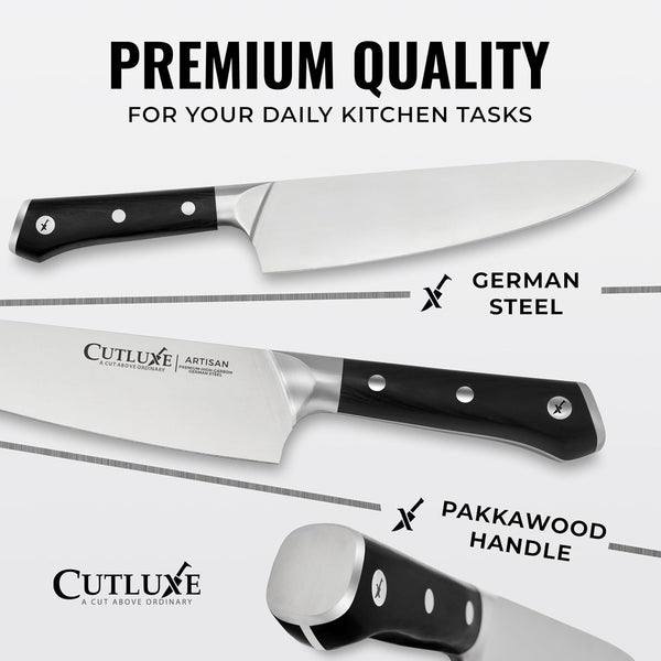 15-Piece Knife Set, Kitchen Knives with Walnut Wood Block | High Carbon German Steel Blades, Full Tang Ergonomic Pakkawood Handles – Artisan Series4