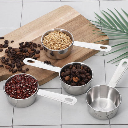 4 Pcs 1/3 Cup Measuring Cup, 1/3Cup Scoop Stainless Steel Coffee Food Scoop for Liquid, Kitchen Wet and Dry Ingredients, Baking5