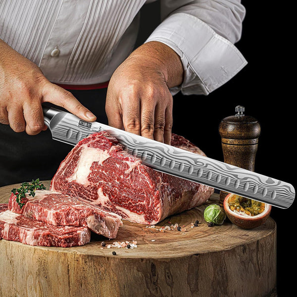 12 Inch Slicing Kinfe, Razor Sharp Brisket Knife, Pakkawood Handle5