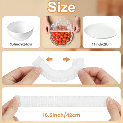 200Pcs Bowl Covers Bread Proofing - Plastic Wrap for Food Sourdough Bread Baking Rising Elastic Reusable Plate Covers Outdoor Food Fresh Keeping Bags Shower Cap Hair Deep Conditioning5