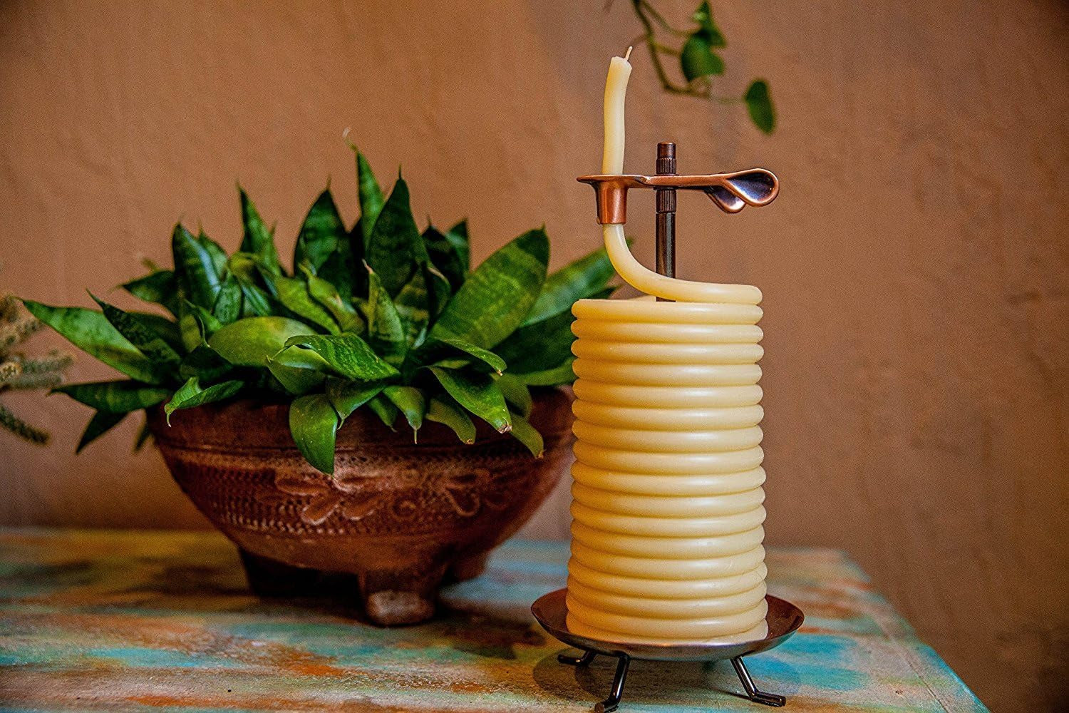 80-hour-vertical-candle-eco-friendly-natural-beeswax-with-cotton-wick