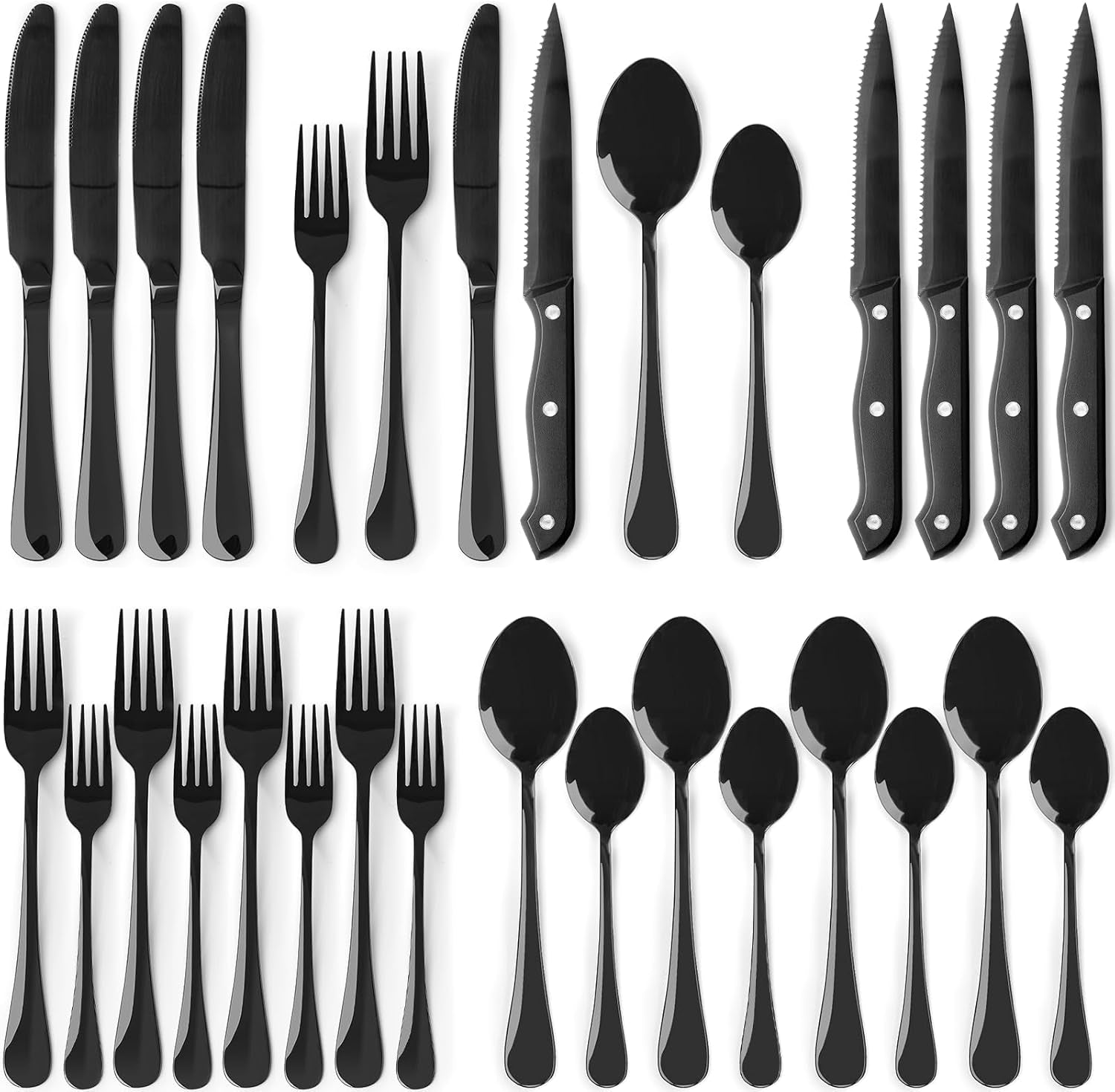 24-piece-black-silverware-set-with-steak-knives-flatware-set-for-4-food-grade-stainless-steel-cutlery-set-mirror-polished-utensils-set-include-spoons-and-forks-for-home-kitchen-restaurant