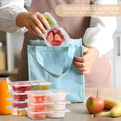 Reusable Snack Containers with Lids: Snack Pack Containers 20Pcs - Snackle Box Container Portion Control - Meal Prep Containers - Double Compartment Snack Containers for Travel - Camping Essentials6