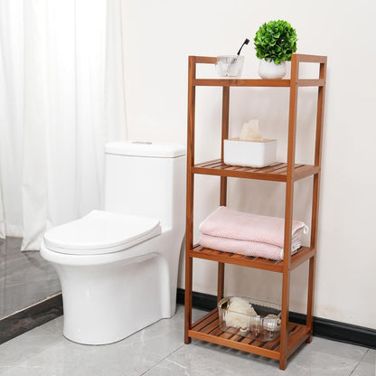 Teak Wood Bathroom Shelf Organizer Stand, Standing Shower Caddy4