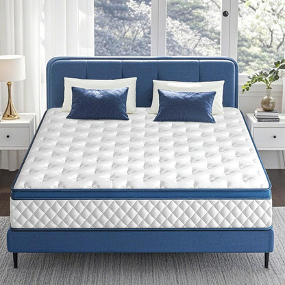 King Size Mattress, 12 Inch Medium Firm Hybrid King Bed Mattress, Memory Foam Mattresses in a Box for Pressure Relief, Individual Pocket Spring-Motion Isolation with Edge Support, Certipur-Us2