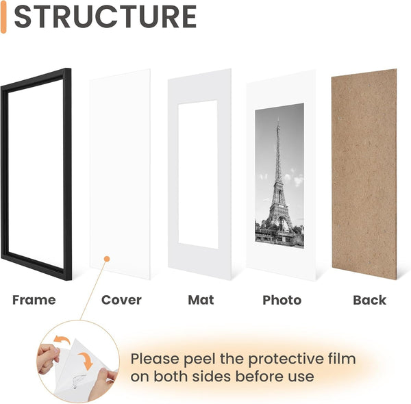 8X10 Picture Frames, Gallery Wall Frames Set of 5, Black3