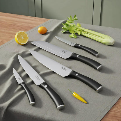 15-Pcs Knife Block Set, High Carbon Steel Ultra Sharp, Black | Kitchen Knife Set Block and Sharpener, Kitchen Knives Set, Dishwasher Safe, Chef Knives Set for Kitchen Cooking5