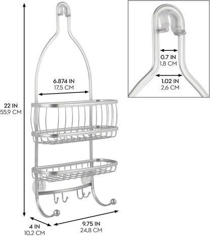 York Metal Wire Hanging Shower Caddy, Satin Silver2