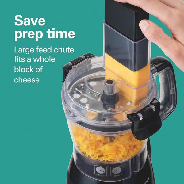 Stack & Snap 4-Cup Mini Food Processor & Vegetable Chopper | 250 Watts | Stainless Steel Quad Blade | Easy-Assembly Leak-Proof Bowl | Slicing, Shredding, and Puree | Black | 705106