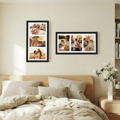 3 5X7 Picture Frames Collage Wall Decor with Mat, Black6